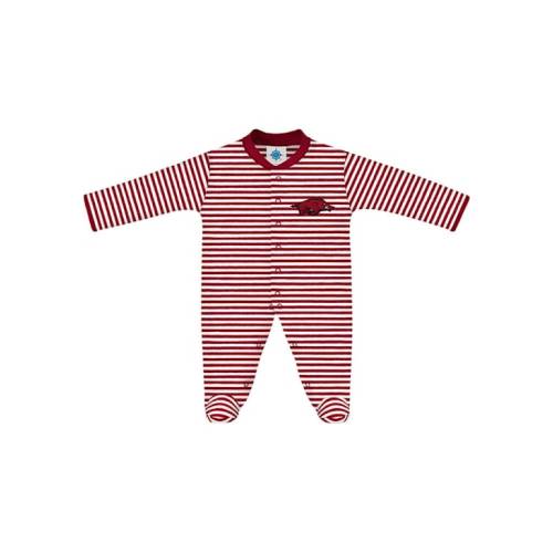 Arkansas Razorbacks CARDINAL Baby Stripe Romper Pajamas - 35010567