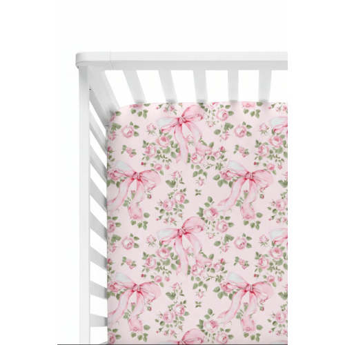 Bows in Bloom Crib Sheet