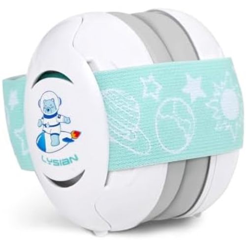 LYSIAN Aqua Baby Ear Muffs Noise Cancelling Headphone for Infants with Elastic Headband