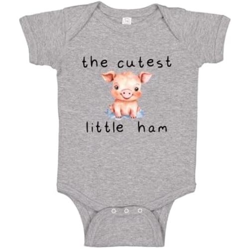 Cutest Little Ham Pig Baby One Piece Bodysuit Or Toddler Shirt Cute Farm Animal Newborn Outfit