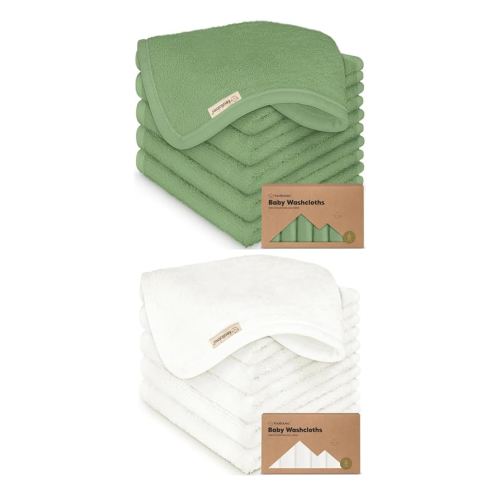 KeaBabies 6-Pack Baby Washcloths - Soft Washcloth, Baby Wash Cloths for Newborn, Kids, Bath Baby Towels, Face Towel, Face Cloths for Washing Face