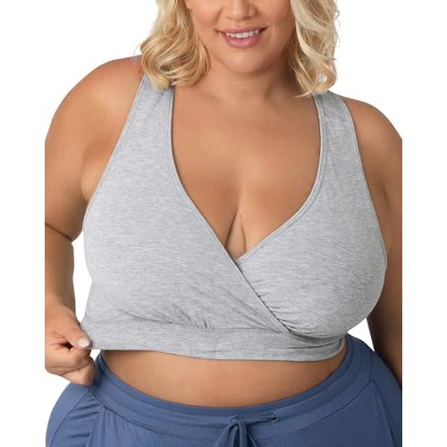 Kindred Bravely French Terry Racerback Nursing & Sleep Bra, Maternity Bra | Breastfeeding bra, wire free, crossover pull aside access, super soft and stretchy. Supportive for pregnancy & postpartum