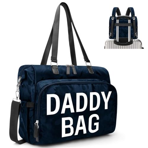 Daddy Diaper Bag Tote, Mom Daddy Bags for Hospital, Diaper Backpack, Large Capacity Hospital Bags for Labor and Delivery (Camo Navy Daddy Bag)