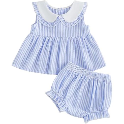 Mubineo Baby Girl Summer Clothes Cute Sleeveless Tee Dress Shorts Outfits Infant Toddler Shirt Bloomers Princess Outfit