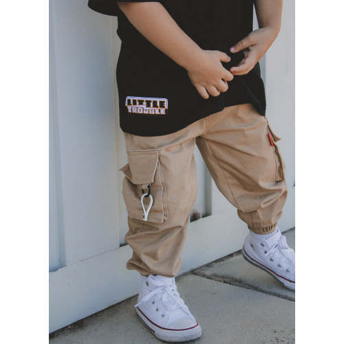 Light Khaki Cargo Pants | Little Trouble