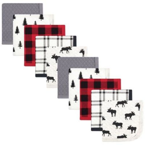 Hudson Baby Infant Boy Quilted Cotton Washcloths, Moose, One Size