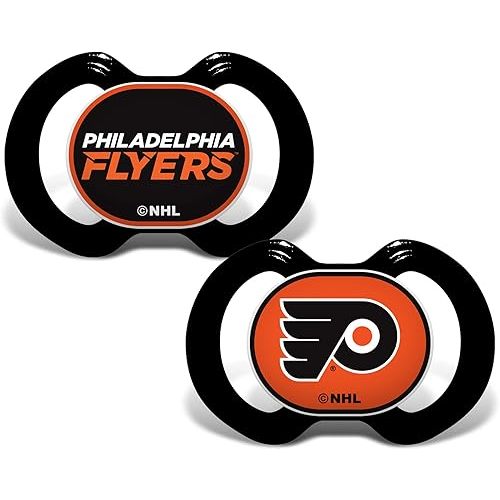 Baby Fanatic Kid Pacifier 2-Pack - NHL Philadelphia Flyers, Officially Licensed, Orthodontic