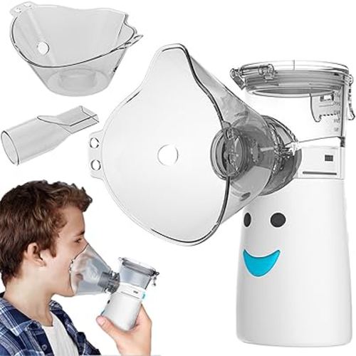 UNOSEKS Portable Nebulizer, Effective Handheld Mesh Nebulizer Machine for Kids Adults, Breathing Machine Nebulizer Inhaler Home Use Travel Friendly