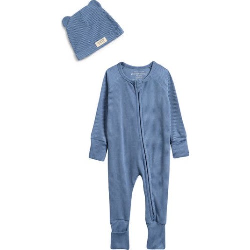 Rib One-Piece & Hat Set, 0-3 M