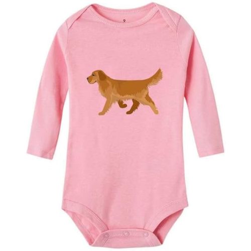Watercolor Golden Retriever Baby Bodysuit, Long Sleeve, Infant Apparel