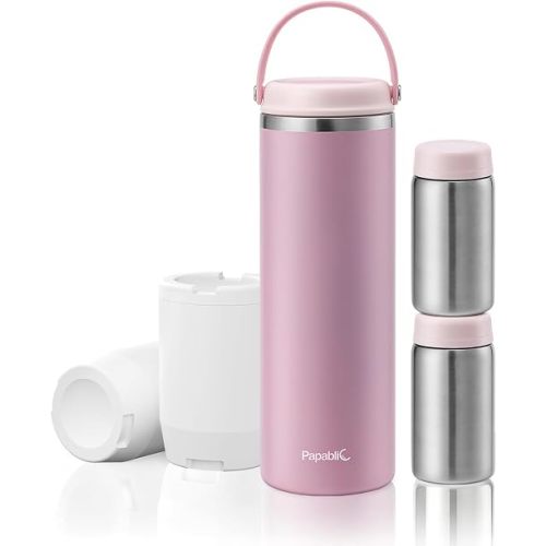 Papablic 360 CapsuleChill Breastmilk Cooler with Stainless Steel Bottles