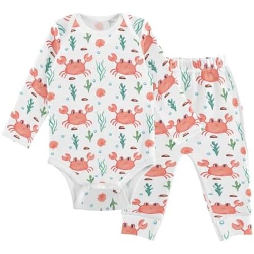 vvfelixl Baby Bodysuits Pants Sets Border Collie Dog Long Sleeve Baby Clothes For Boys Girls 0-24 Months Cow Pattern
