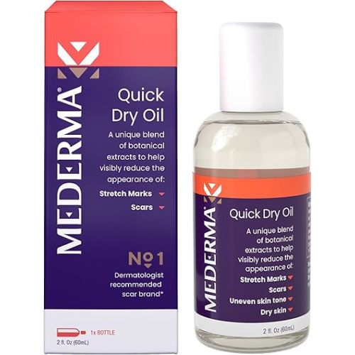 Mederma Quick Dry Oil - Scar and Stretch Mark Treatment, Improves Appearance with Natural Botanical Extracts, Paraben-Free, Fast-Absorbing, Hydrates Dry Skin, Reduces Uneven Skin Tone, 2.02 Oz (60ml)