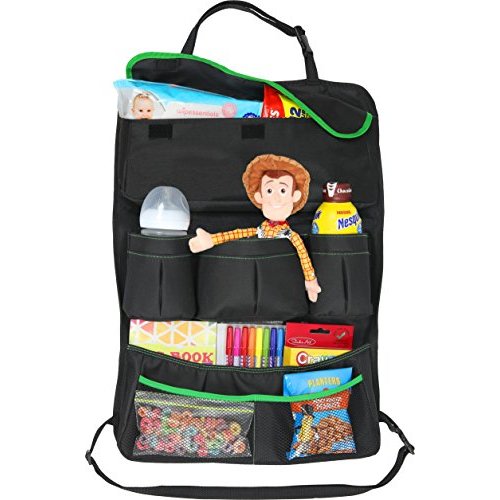 EPAuto Premium Car Backseat Organizer for Baby Travel Accessories, Kids Toy Storage, Back Seat Protector/Kick Mat