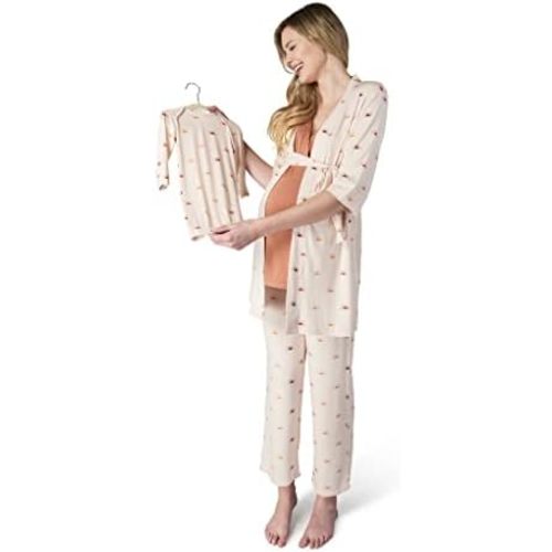 5 Piece Maternity and Nursing PJ Pant Set for Mom and Baby