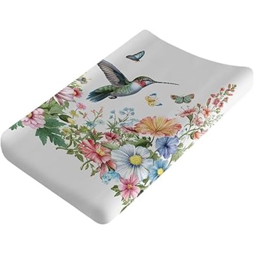 Boatee Hummingbird Changing Pad Cover,Diaper Change Table Pad Covers Fit 16 x 32 Inch,Stretchy Changing Pad Covers for Babies Boys and Girls