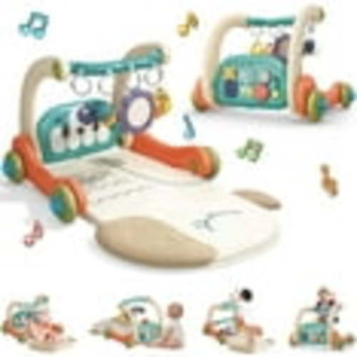 Fisca 3-in-1 Baby Gym Play Mat with Piano, Learning Walker, Tummy Time Mat for Newborns & Infants 0-24 Months