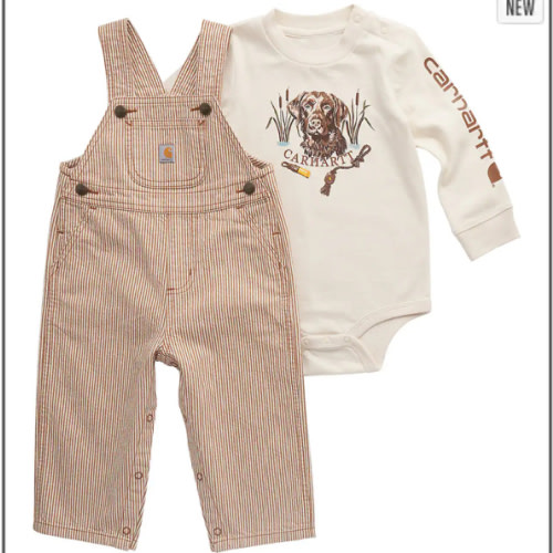 Boys' 2-Piece Long Sleeve Bodysuit & Stripe Overall Set (Baby) | Kids' Sets | Carhartt