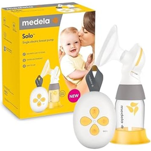 Medela New Solo Breast Pump – lightweight and easy to use single electric breast pump with Flex shields, providing more comfort and expressing more milk