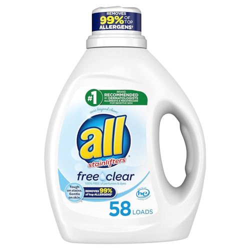 All Liquid Laundry Detergent, Free Clear for Sensitive Skin, 88 Fluid Ounces, 58 Loads