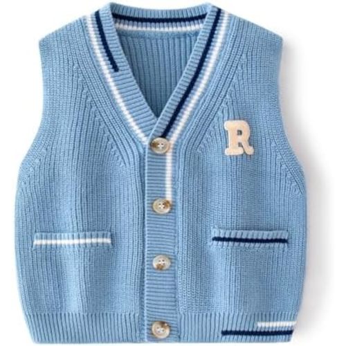 Toddler's Baby Knit Vest for Baby Boys Girls, Rustic Pastoral Style Toddler Sleeveless Sweater Warm Tops