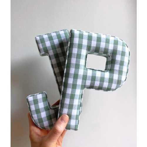 Fabric Letter - Nursery Decor - Nursery Inspo - Gingham Print Fabric - Wall Hanging - Wall Letter - Nursery Wall Decor