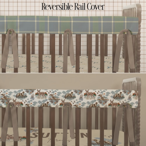 Crib Rail Cover | Field Club Plaid + Autumn Hunt