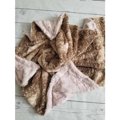 Fawn Rosewater Baby Blanket, Girl Minky Blanket, Baby Shower Gift, Personalized Baby Blanket