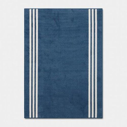 5'x7' Blue with Ivory Side Stripes Dorm Area Rug - Threshold™