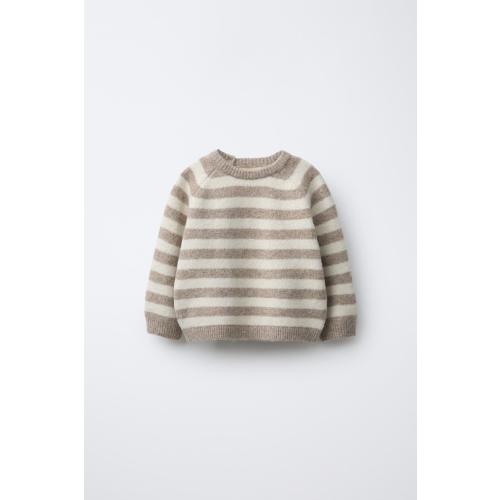 STRIPED KNIT JUMPER - Light beige | ZARA United States
