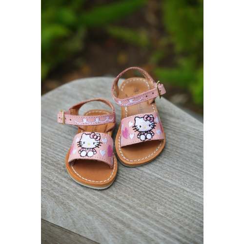 Gatita Open Toe Embroidered Leather Sandals Nina