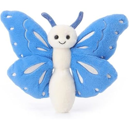 Apricot Lamb Ocean Blue Butterfly Stuffed Animals for Kids, Soft Cute Plush Toys for Baby Girl and Boy, 7.5 Inches