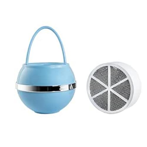 Crystal Quest Bath Ball & Replacement Filter Cartridge Bundle - Water Filter System-Reduce Contaminants for Softer &Smoother Skin-Effortless & Quick Installation|Bundle and Save (Blue)