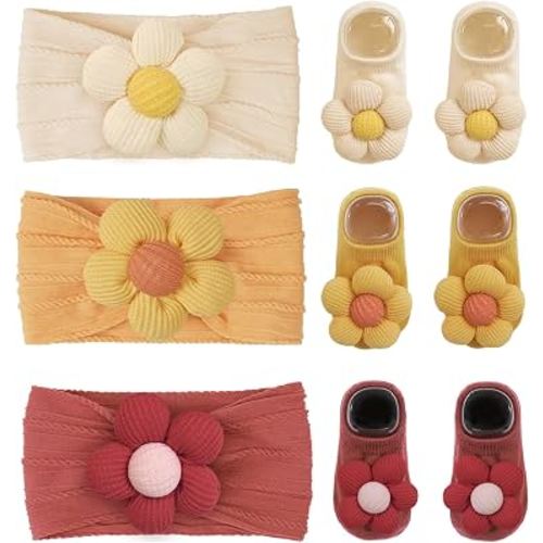 CÉLLOT Baby Flower Headband and Socks Set for Toddler Newborn Infant Girl | Gorgeous Bright Adorable Beautiful Baby Infant Essentials Accessories