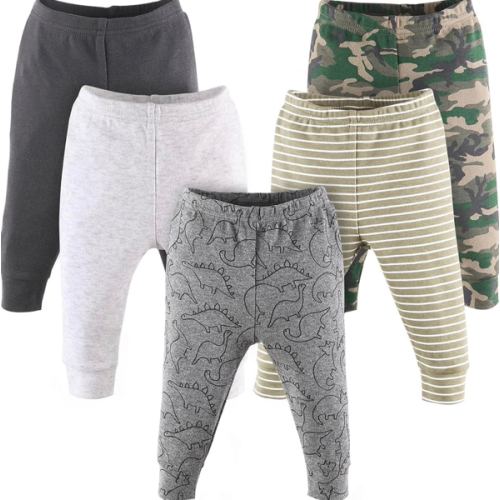 The Peanutshell 5 Pack Baby Boy or Girl Pants Set - 100% Cotton Toddler Pants, 0-24 Months for Toddlers & Babies - Dinosaur
