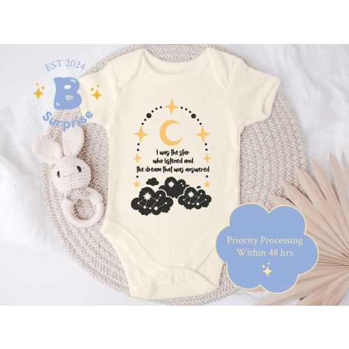Moon and Stars Baby Onesie® - Celestial Design Baby Bodysuit - Dream Wishes Newborn Outfit