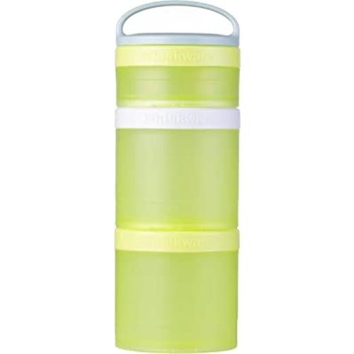 Whiskware Stackable Snack Containers for Kids and Toddlers, 3 Stackable Snack Cups for School and Travel, Neon Yellow