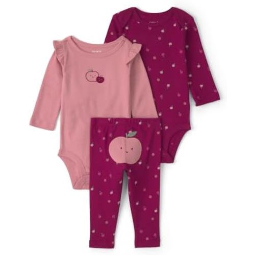 Carter's Baby Girls' 3-piece Bodysuit Pant Sets