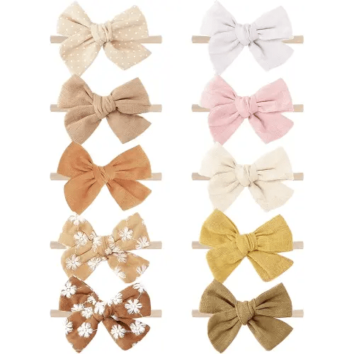 Baby Girl Headbands with Bows Soft Nylon Newborn Toddler Hairbands Handmade Baby Hair Accessories for Infant Girls Kids