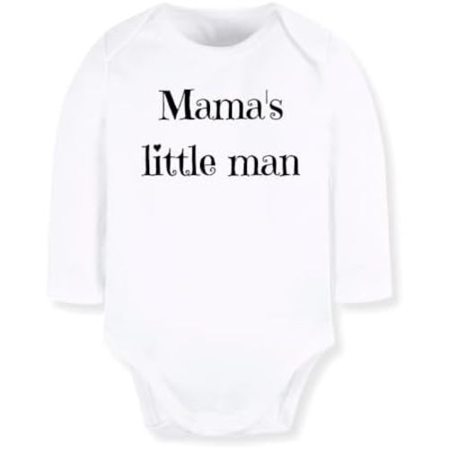 Mama's Little Man Baby Bodysuit, Toddler & Kids T-Shirt - Baby Boy Outfit Gift for Mom Mama Boy