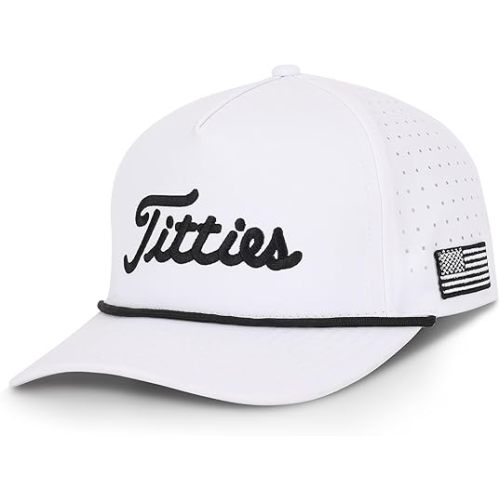 Curves & Clubs Titties Golf Hat - Funny Golf Hat, Titties Hat - Funny American Hat - One-Size-Fits-All - Men's Gifts