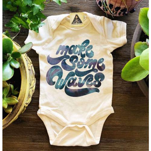 Make Waves Bodysuit, Beach Baby ocean Bodysuit, beach bum bodysuit, ocean Baby, Indigo Child, Baby Feminist