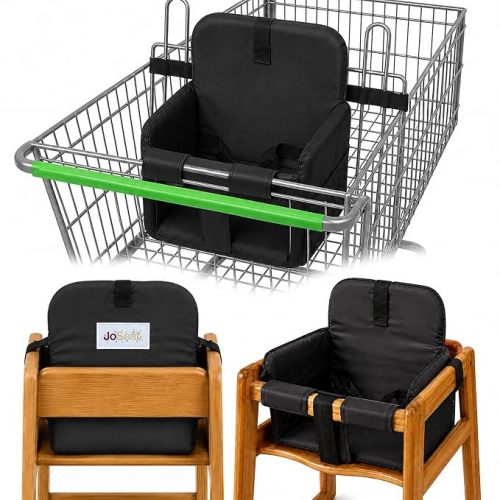 Shopping Cart Seat Cover for Baby, Black | High Chair & Grocery Cart Seat Protector, Machine Washable Reusable Cart Liner & Swing Insert, Unisex, Soft, Portable