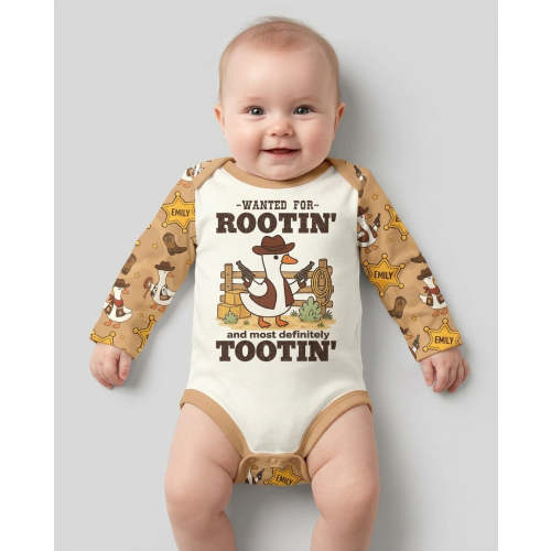 Rootin' Tootin' Cutie Custom Name Bamboo Bodysuit – Zumbamboo