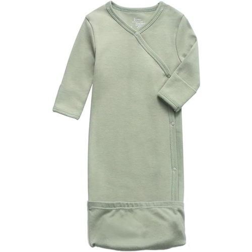 O2 BABY 100% Organic Cotton Kimono Gown with Mittens & Fold-Over Pouch