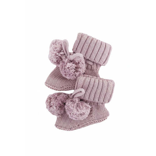 Knit Pom Pom Baby Booties | Iris