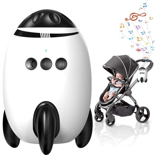 QNHMPW Baby Rocker, Baby Vibrating Soother Gently Rocks Any Stroller or Pram, White Noise Sound Machine Baby with 11 Sounds, Adjustable Speed, Baby Sleep Aid Newborn Essentials Must Haves Gifts