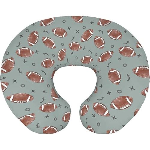Baby Boys Nursing Pillow Cover Football Game American Sport, Blue Watercolor US Match Breastfeeding Pillowcase, Bottle Feeding Pillow Slipcover Cover Only