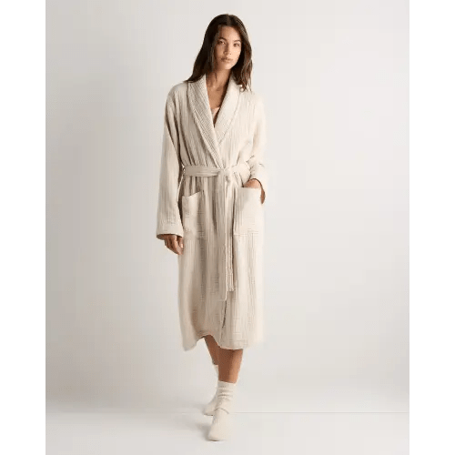 Soft Layered Turkish Cotton Robe in Birch