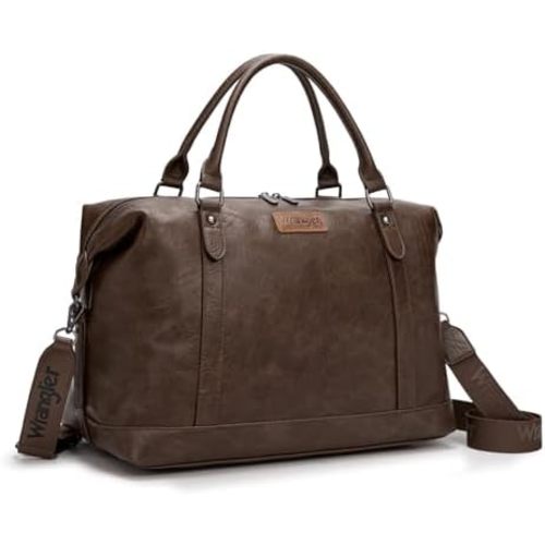 Wrangler Duffel Bag Large Travel Weekender Bag for Women Waterproof Carry on Overnight Bag for Gym,Trips,Weekends,Coffee